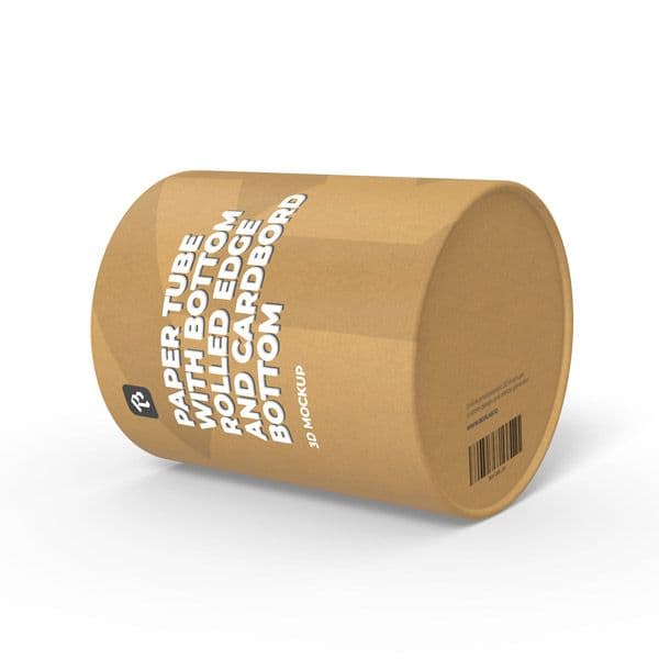 Paper Tube with Curled Edge and Cardboard Bottom