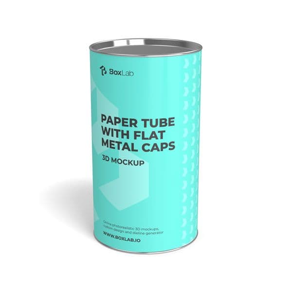 Paper Tube with Flat Metal Caps
